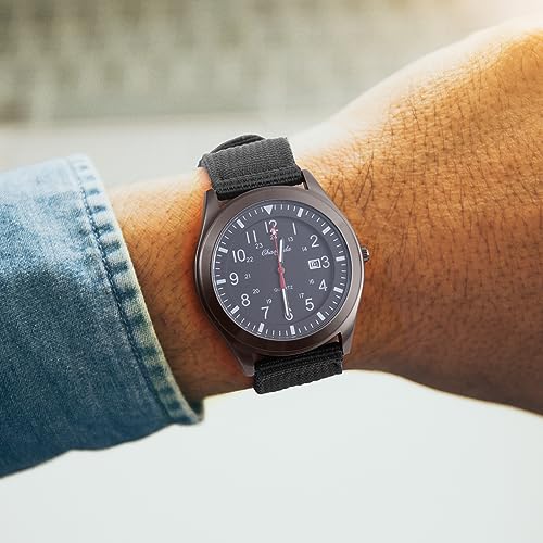 Vicloon Analog Quartz Watch, Military Time Mens Watches with - Product Imagery