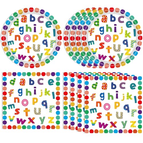 40PCS Alphabet Number Party Supplies Rainbow Alphabet Disposable - Product Imagery