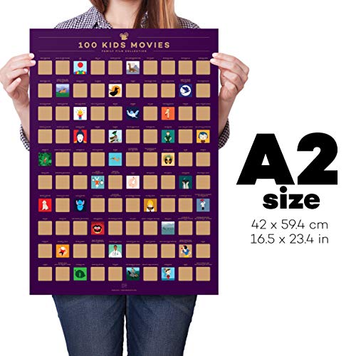 100 Kids Movie Scratch Off Poster – Top Family Films of All Time - Product Imagery
