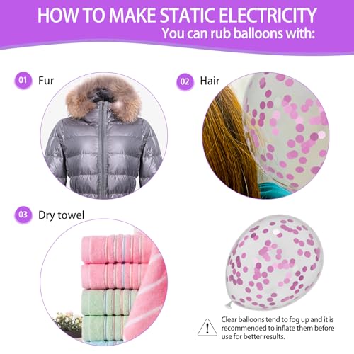 68Pcs Pink and Purple Balloons 12 Inch Metallic Purple Pink - Product Imagery