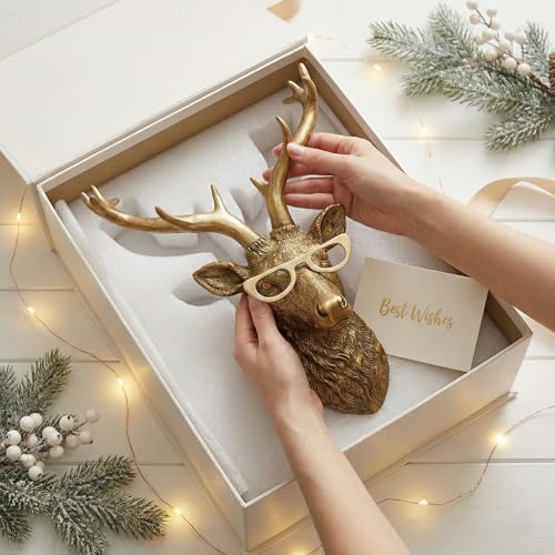 Coolstuff 5pcs Gold Animal Heads for Wall, Faux Deer & Bear - Product Imagery