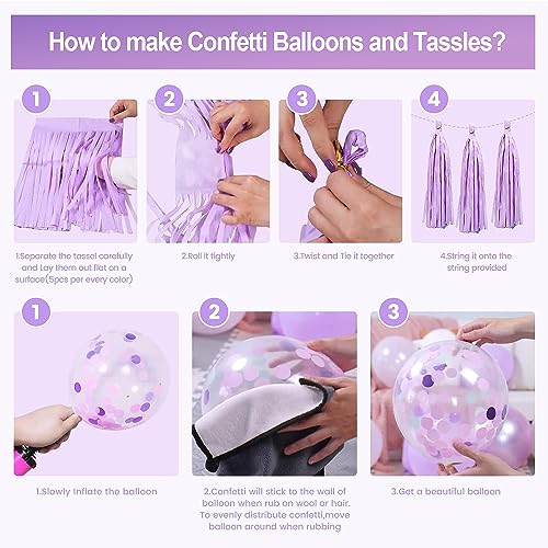 Purple Pink Birthday Party Decorations for Women Girls with - Product Imagery
