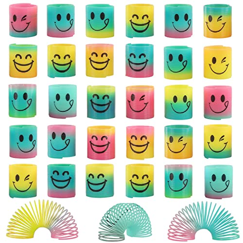 30 Pack Spring Rainbow Magic Fidget Stress Coil Mini Springs - Product Imagery