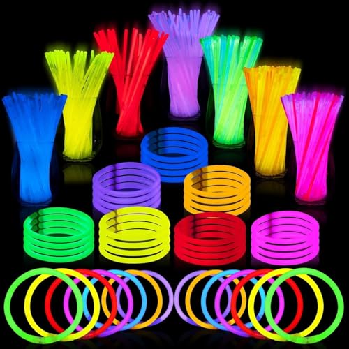 JOYIN 100 Pcs 8" Glow sticks Bulk Party Favors Pack, Neon Glow - Product Imagery