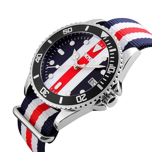 MASTOP Men's Quartz Watch Nylon Strap British Style Business - Product Imagery
