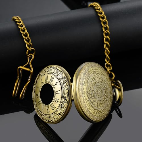Vintage Pocket Watch Roman Numerals Scale Quartz Pocket Watches - Product Imagery