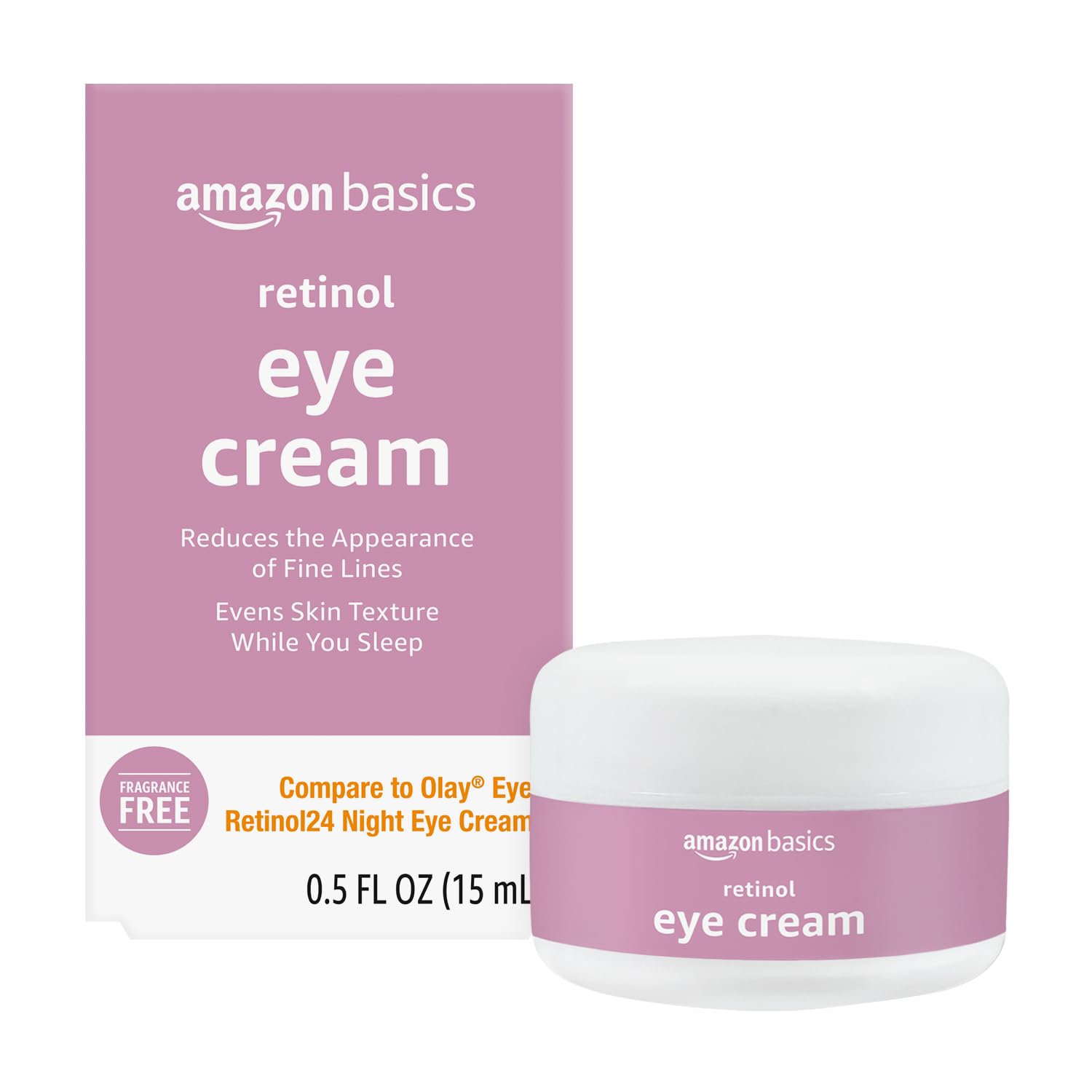 Amazon Basics Retinol Under Eye Cream, Fragrance Free, Reduces - Product Imagery
