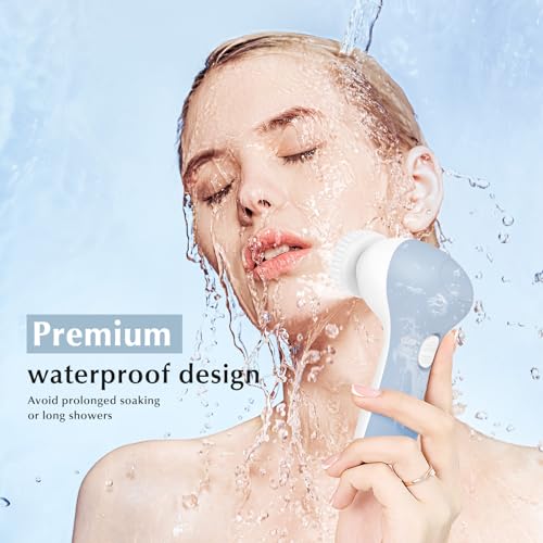 COSLUS Facial Cleansing Brush Face Scrubber, 2-in-1 Rotating - Product Imagery