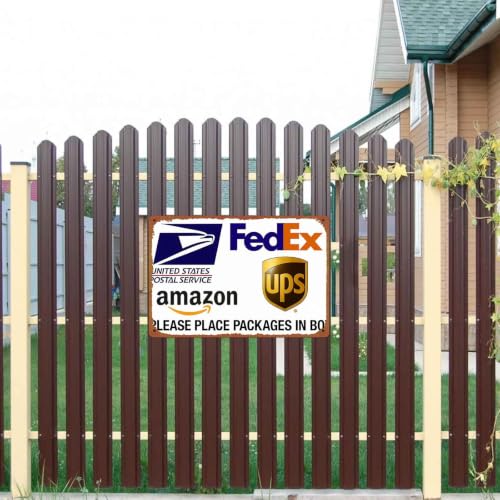 8x12 Inch Aluminum Sign, Please Place Packages Here Delivery - Product Imagery