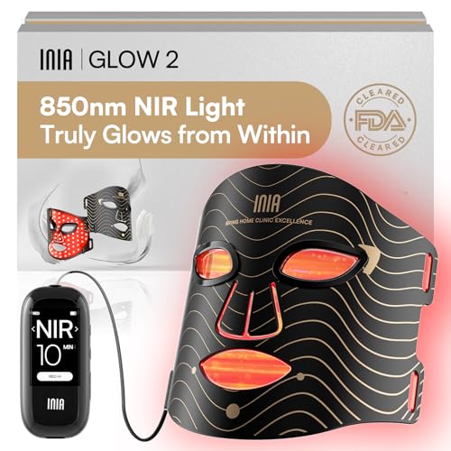 INIA Red Light Therapy Mask for Face 850nm NIR Red Blue LED - INIA Official Imagery - 1