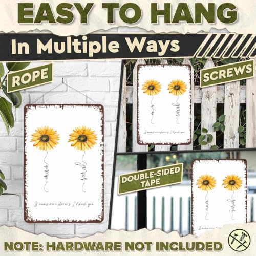8x12 Inch Aluminum Sunflower Wall Decor, If Mums Were Flowers - Product Imagery