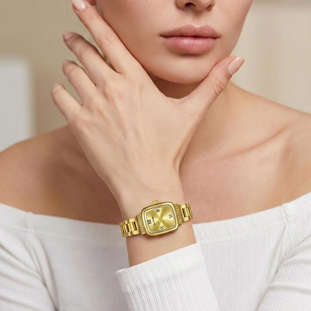 FANMIS Dainty Square Watch for Women Small Gold Bracelet - FANMIS Official Imagery - 4