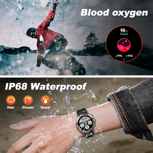 Smart Watch for Men Fitness Tracker: Bluetooth Waterproof Make - Product Imagery