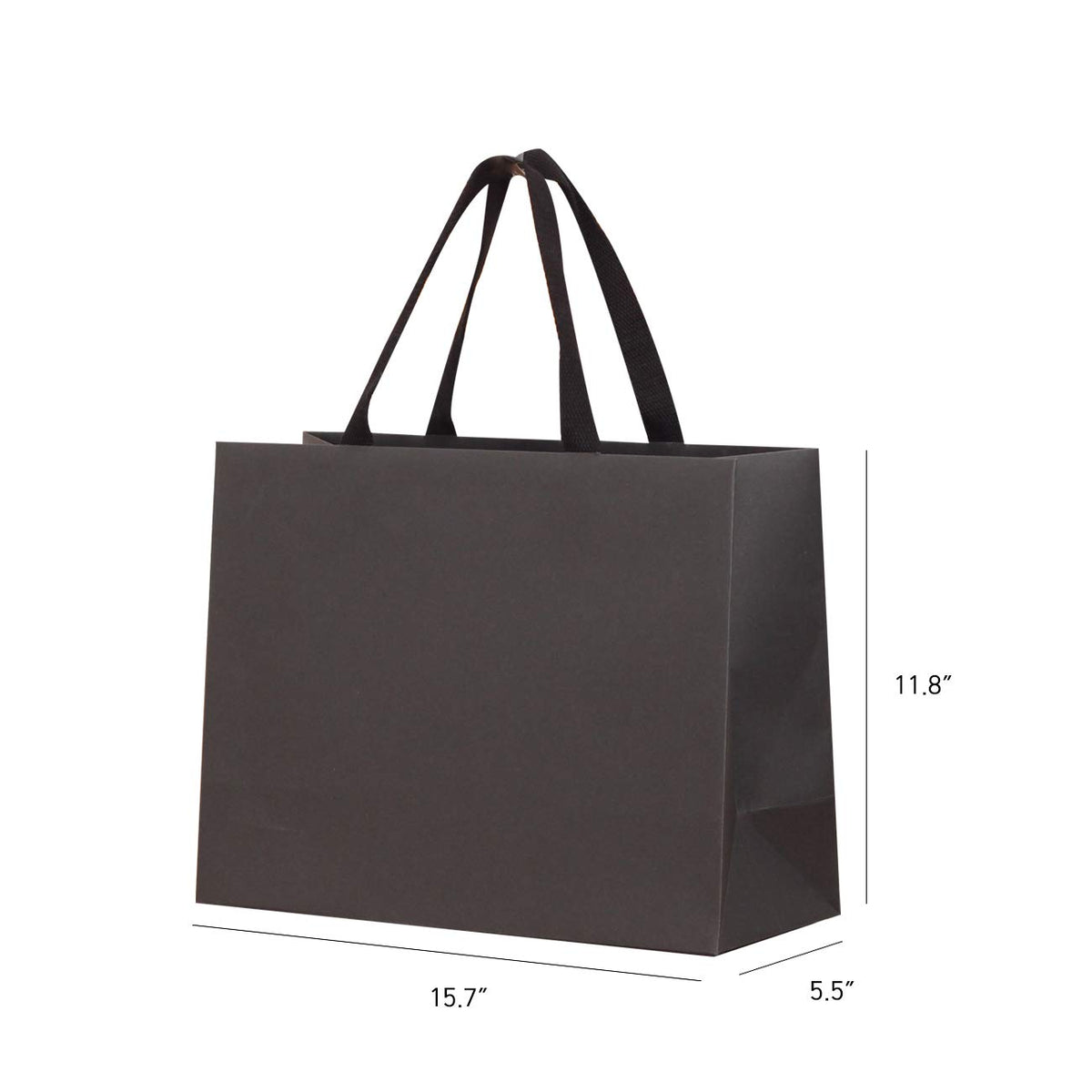 10pcs 15 7x5 5x11 8 Large Size Black Paper Bags with Black - PAPERIST Official Imagery - 4