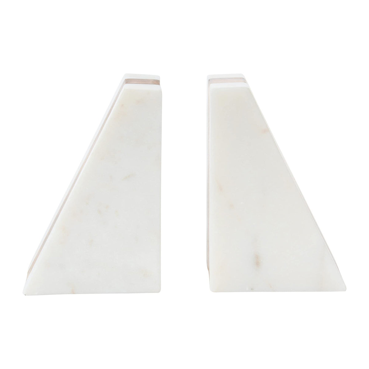 Main Mesa Marble Geometric Bookends with Wood Inlay White - Main + Mesa Official Imagery - 7