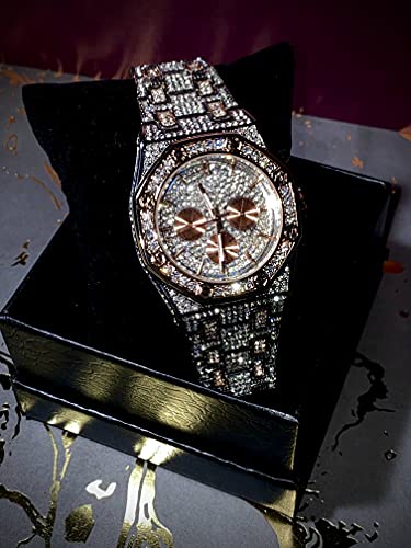 Men's Women Hexagonal 2 Tone Silver Dial Wrist Band Luxury - Product Imagery