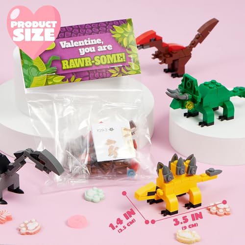 JOYIN 24 Packs Valentines Day Cards with Dinosaur Building - Product Imagery