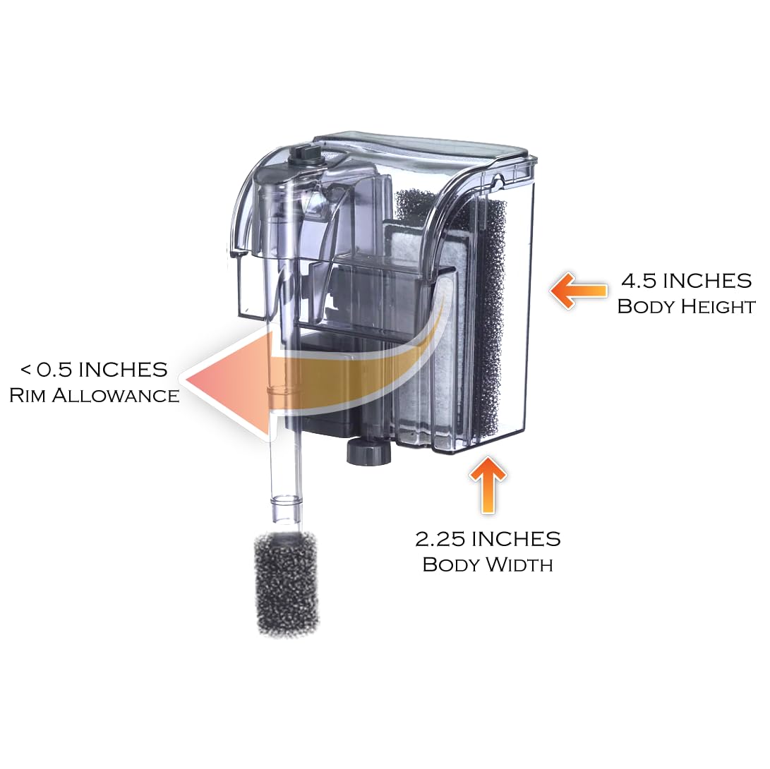 Finnex PF 7 Nano Aquarium HOB Power Filter 52 GPH up to 7 5 - Finnex Official Imagery - 3