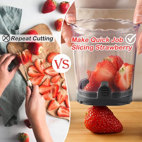 Creative Strawberry Slicer, Detachable Cutter with Push Plate - Product Imagery
