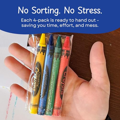 CrayonKing 100 Bulk Crayons, 25 Individually Wrapped 4-Packs - Product Imagery