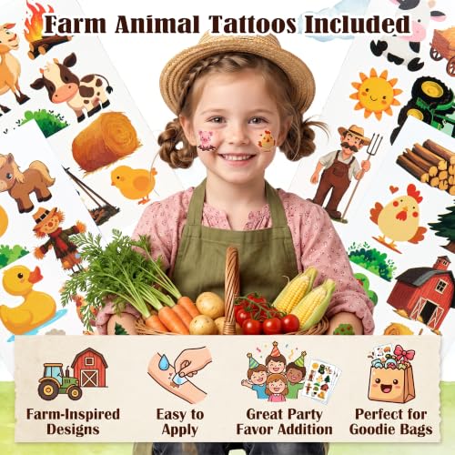 24 Pcs Farm Animal Party Favors, DIY Wooden Painting Crafts Kit - Product Imagery