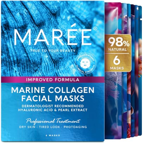 MAREE Collagen Facial Mask with Hyaluronic Acid — Sheet Face - Product Imagery