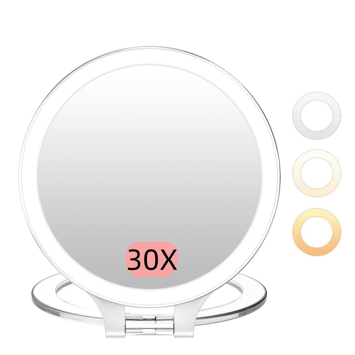 Famihomii Hand Mirror with 3 Light Color Dimmable Lighted - Famihomii Official Imagery - 2