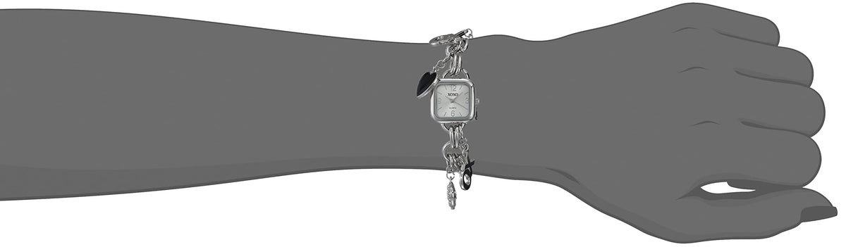 XOXO Women s Charm Bracelet Watch with XO and Heart Charms - Accutime Official Imagery - 5