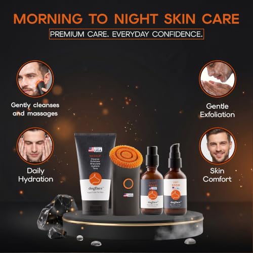 dogface Mens Skin Care Kit, 4-Piece Anti-Aging Skincare with - Product Imagery