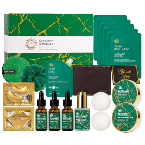 Men Bergamot Facial Skin Care Set Fathers Day Gift 21 Pcs - RA ROSA ACCA Official Imagery - 1