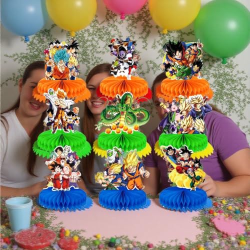 Dragon Birthday Party Supplies , 9Pcs Honeycomb Centerpieces for - Product Imagery
