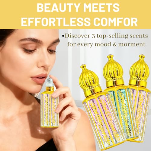 MR.A 3Pack Arabian Perfume for Women, Arabic Long Lasting Roll - Product Imagery