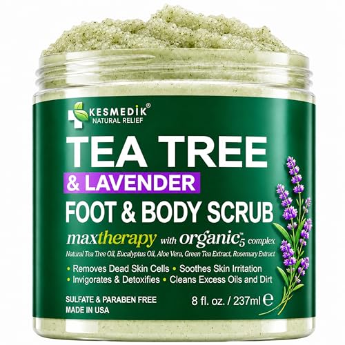 KESMEDIK Tea Tree Oil Foot & Body Scrub with Himalayan Salt & Shea Butter - KESMEDIK Official Product View 1