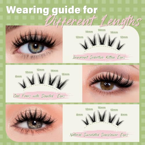 KEYYOU Wink Lash Clusters Kit, Invisible Band with Waterproof at - Product Imagery