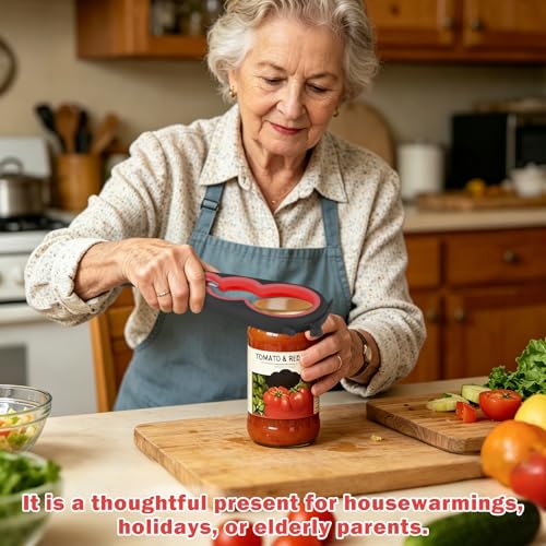 Jar Opener Set for Seniors, Arthritis, Weak Hands (Red&Black) - Product Imagery