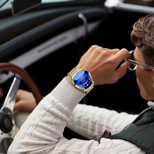 FANMIS Creative Men Digital Electronic Watch Silver Bracelet - Product Imagery