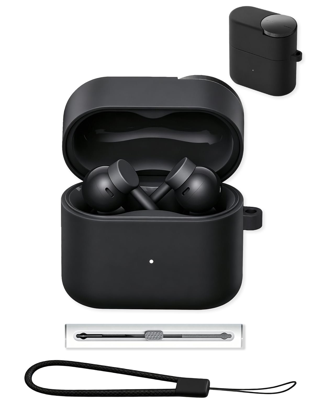 UYRUREL Silicone Case Compatible with CMF Clip Pro Earphones, Black.