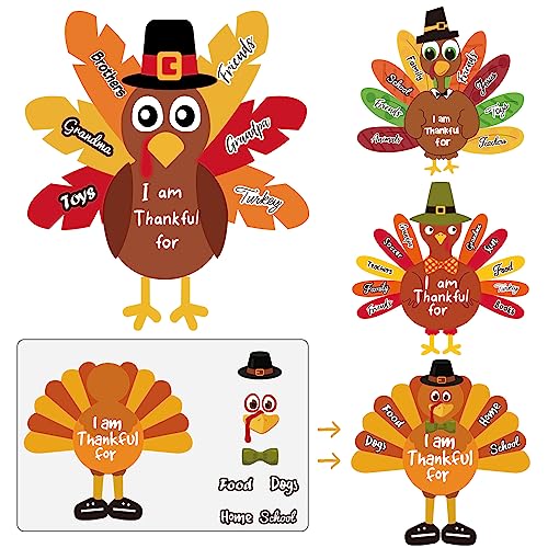 Thanksgiving Crafts for Kids, Make-a-Turkey Crafts Stickers - Product Imagery