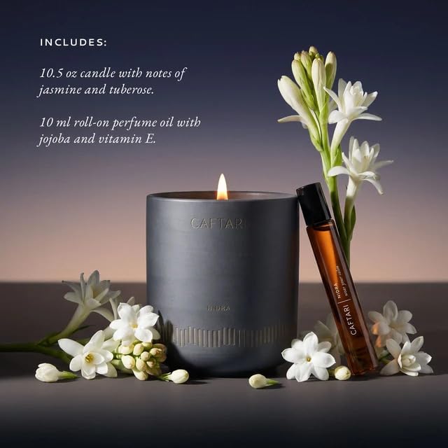Caftari Luxury Candle & Perfume Oil Gift Set | Jasmine, Neroli & - Product Imagery