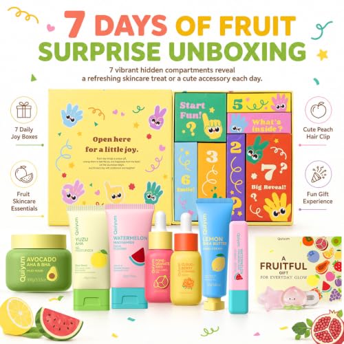 7 Day Fruit Skincare Gift Set Sweet Surprise Beauty Kit for Women - Product Imagery