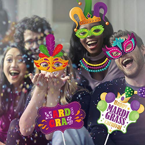 SWYOUN 28PCS Mardi Gras Photo Booth Props Party Favor Wedding - Product Imagery