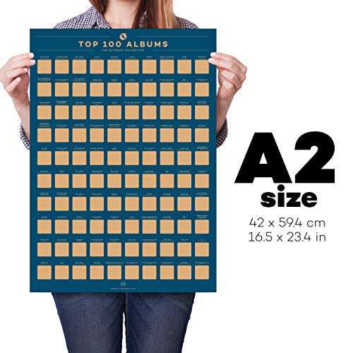 100 Albums Scratch Off Poster - Top Music of All Time Bucket - Product Imagery