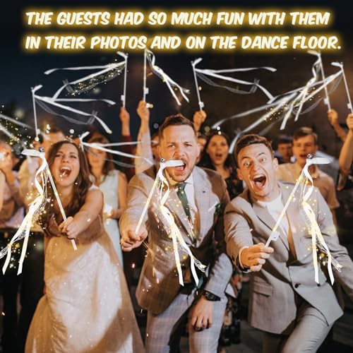 105 PCS Light Up Wedding Wands, LED Fairy Wand, Wands Streamers - Product Imagery