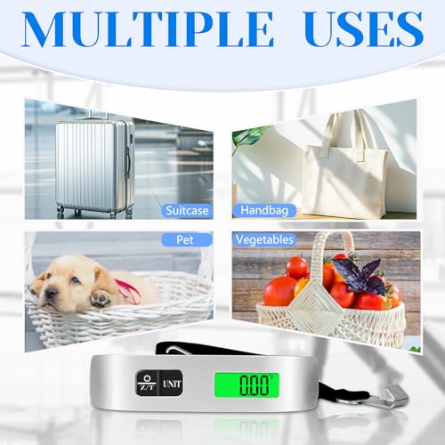 Luggage Scale, 110lb/50kg Portable Luggage Weight Scale, Silver - Product Imagery