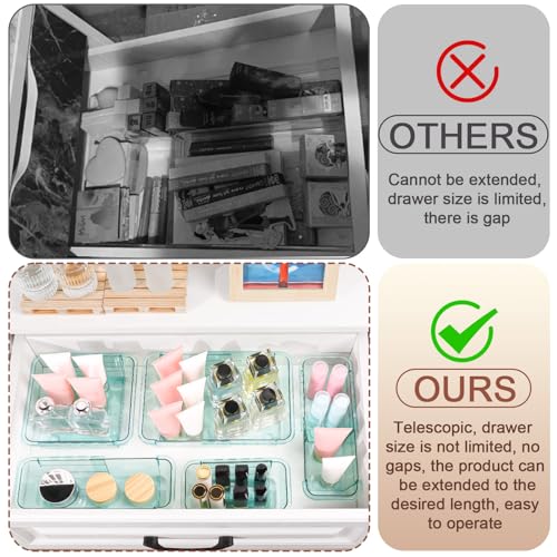 25 Pcs Clear Drawer Organizer, Adjustable Drawer Storage Box, - Product Imagery