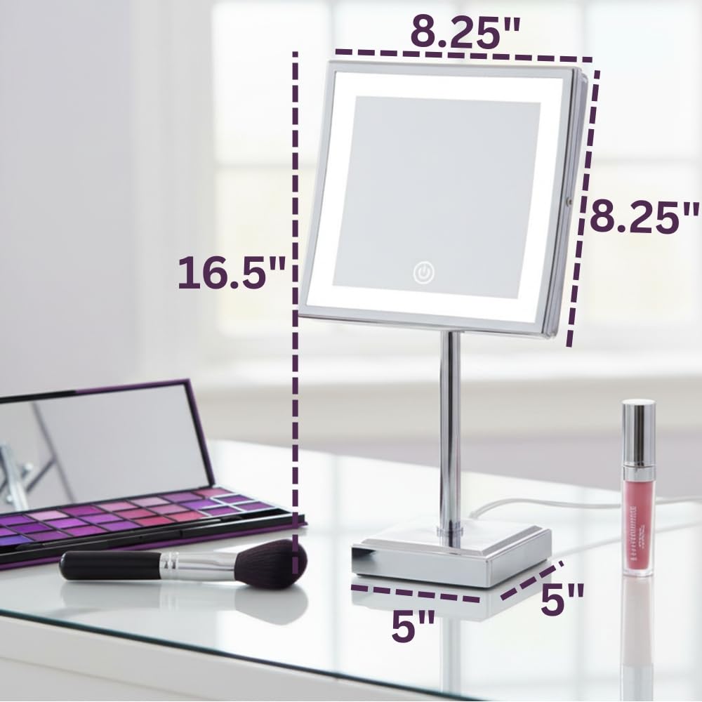 JERDON Lighted Makeup Mirror with 5X Magnification - JERDON Official Imagery - 6