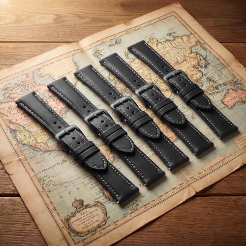 Amaxiu Quick Release Watch Band, Leather Replacement Strap, - Product Imagery