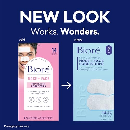 Biore Blackhead Remover Pore Strips, Deep Cleansing, Nose & - Product Imagery