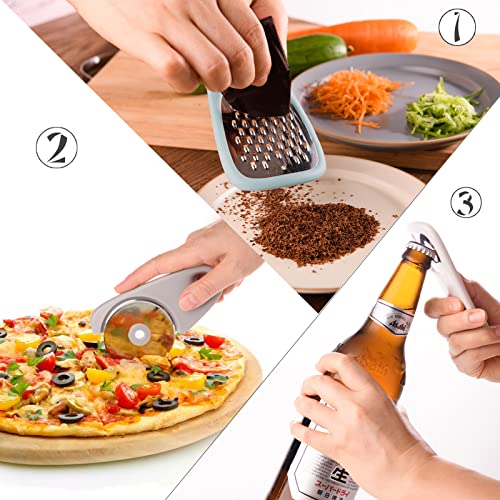 Kitchen Gadgets Set, Stackable for Saving Space, Blue, 5 Pieces - Product Imagery