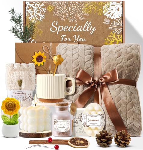 11pcs Spa Gift Baskets for Women Sunflower Self Care Set - Coralogo Official Imagery - 1